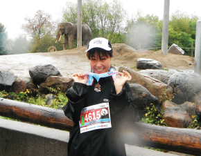 ▲土砂降りの中走り終えた5k Run