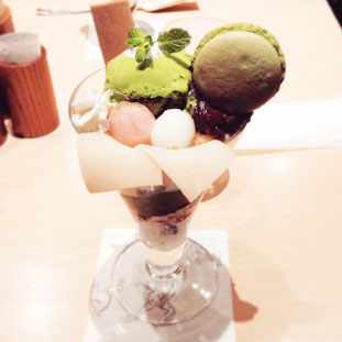 抹茶八橋パフェ@八橋西尾八橋