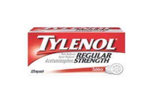Tylenol（タイレノール） Regularタイプは325mg、Extra Strengthは500mgのアセトアミノフェンが配合されている。胃をほとんど刺激しないので、空腹時でも服用可。