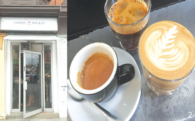 1 コンパクトなお店を見逃さないように 2 同じコーヒーを使っていても、ドリンクによって風味が異なる面白さ 