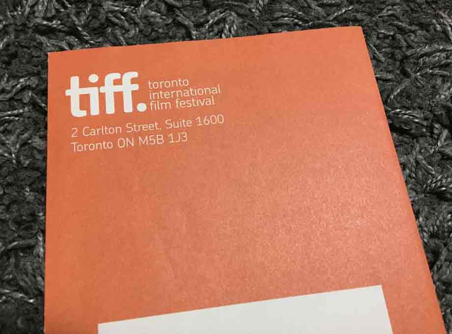 2009年のTIFFリーフレット。TIFF Bell Lightbox開館の前年のため、今とは住所が異なります。