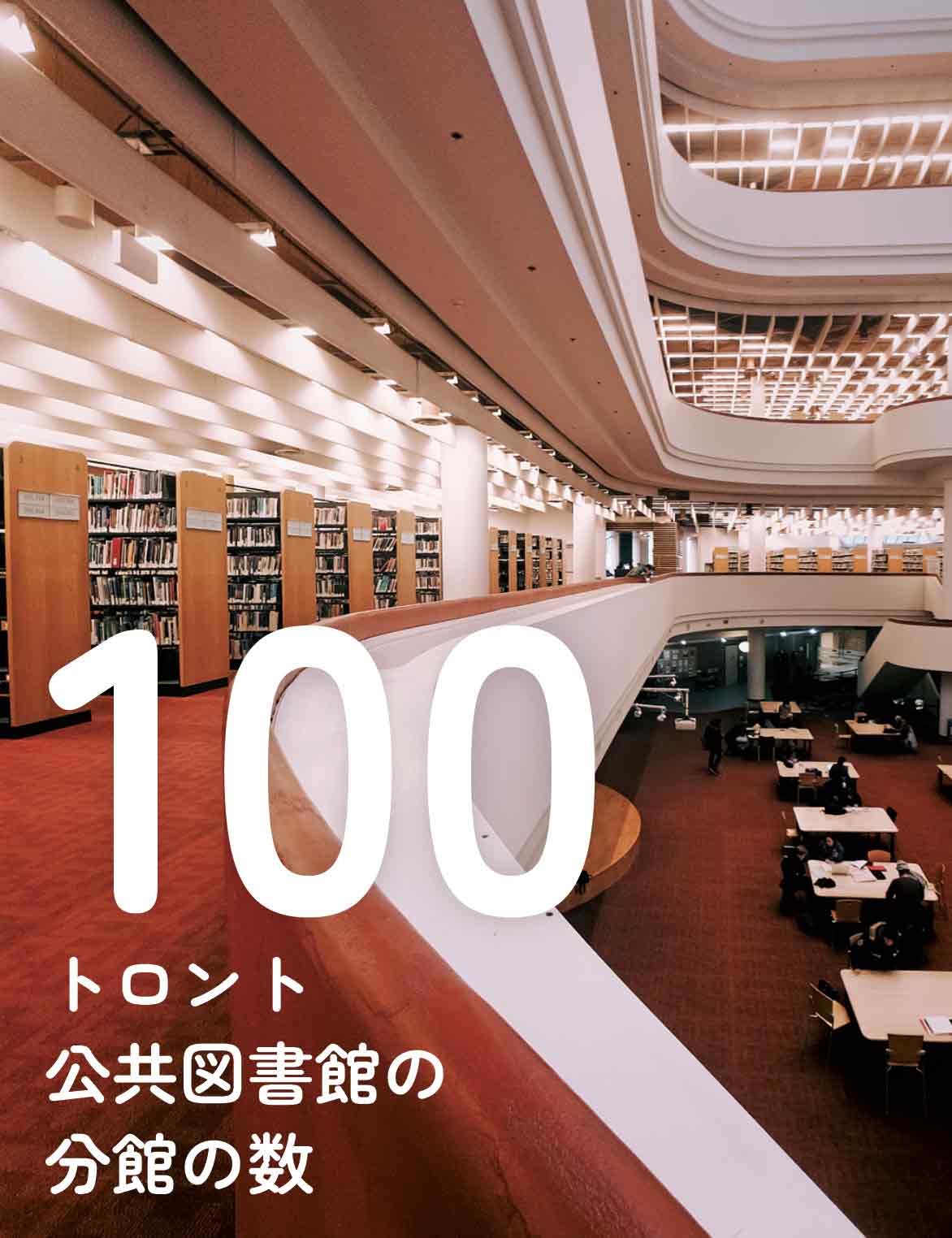 100トロント 公共図書館の 分館の数